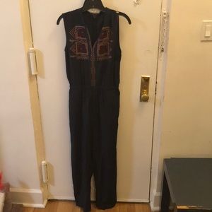 MADEWELL black silk jumpsuit size 0